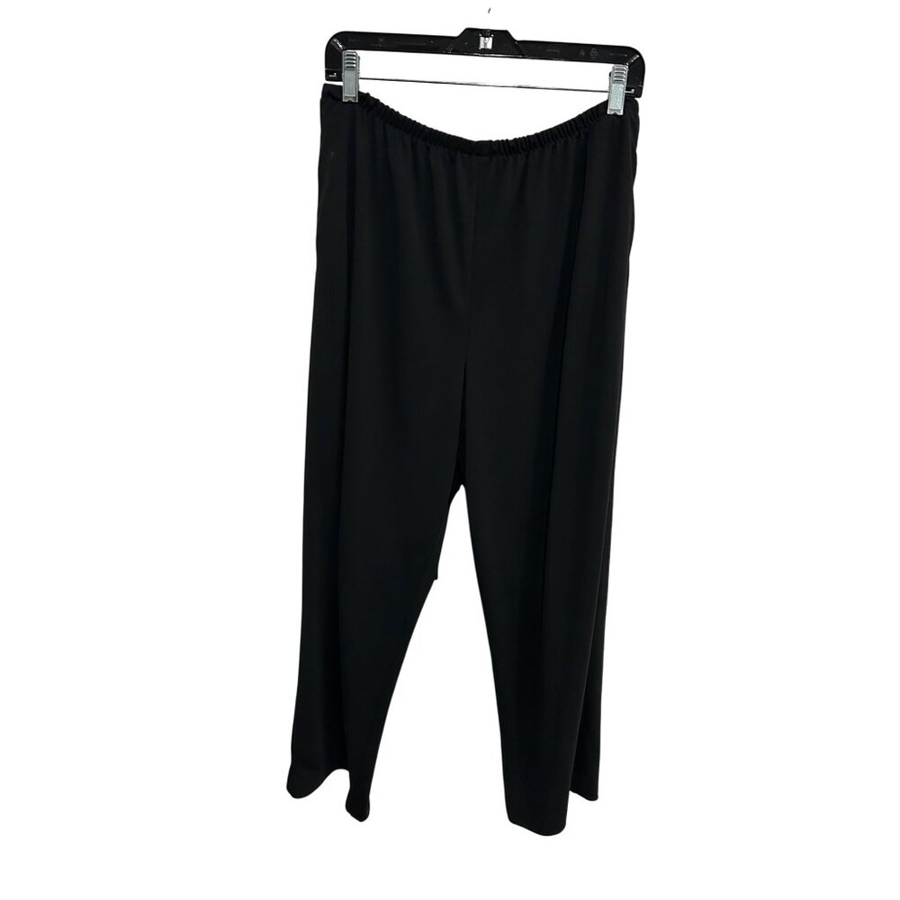 Graver Studio Womens Black Elastic Waist Polyester Casual Pants Size Large Basic